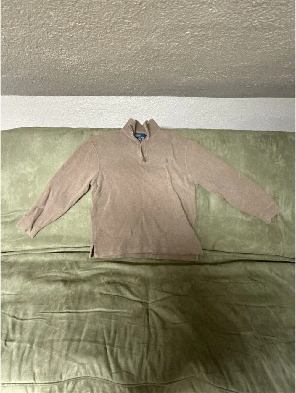 Polo Ralph Lauren Sweater Pullover Half Zip Men Brown ￼